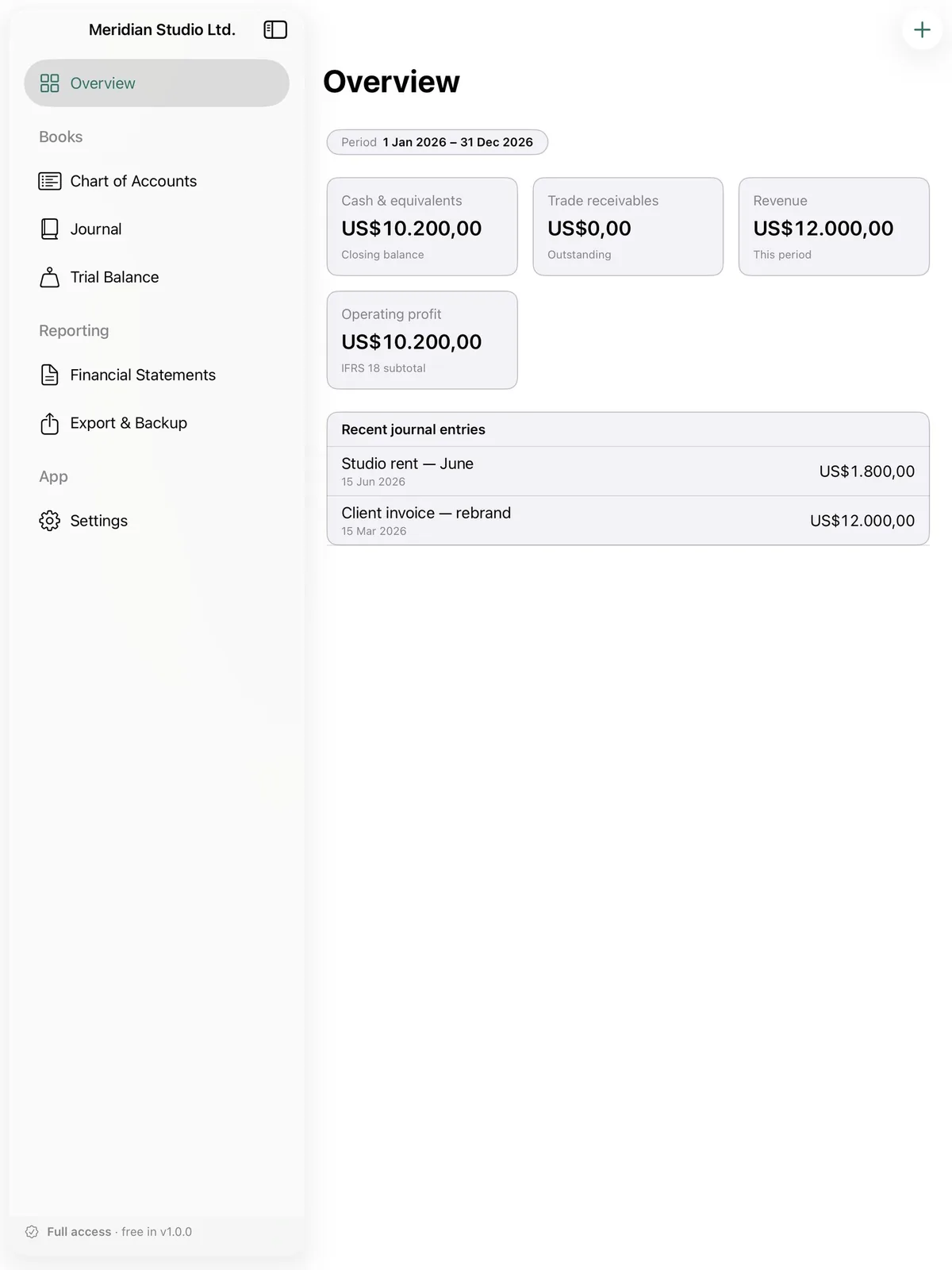 Akunting screenshot